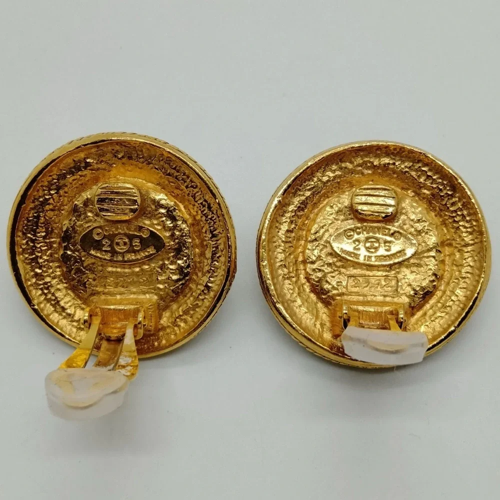 Chanel Blue Stone Clip On Earrings
